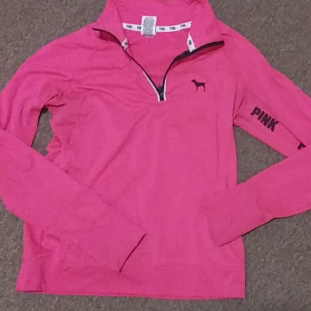 PINK quarterzip with Thumb slits